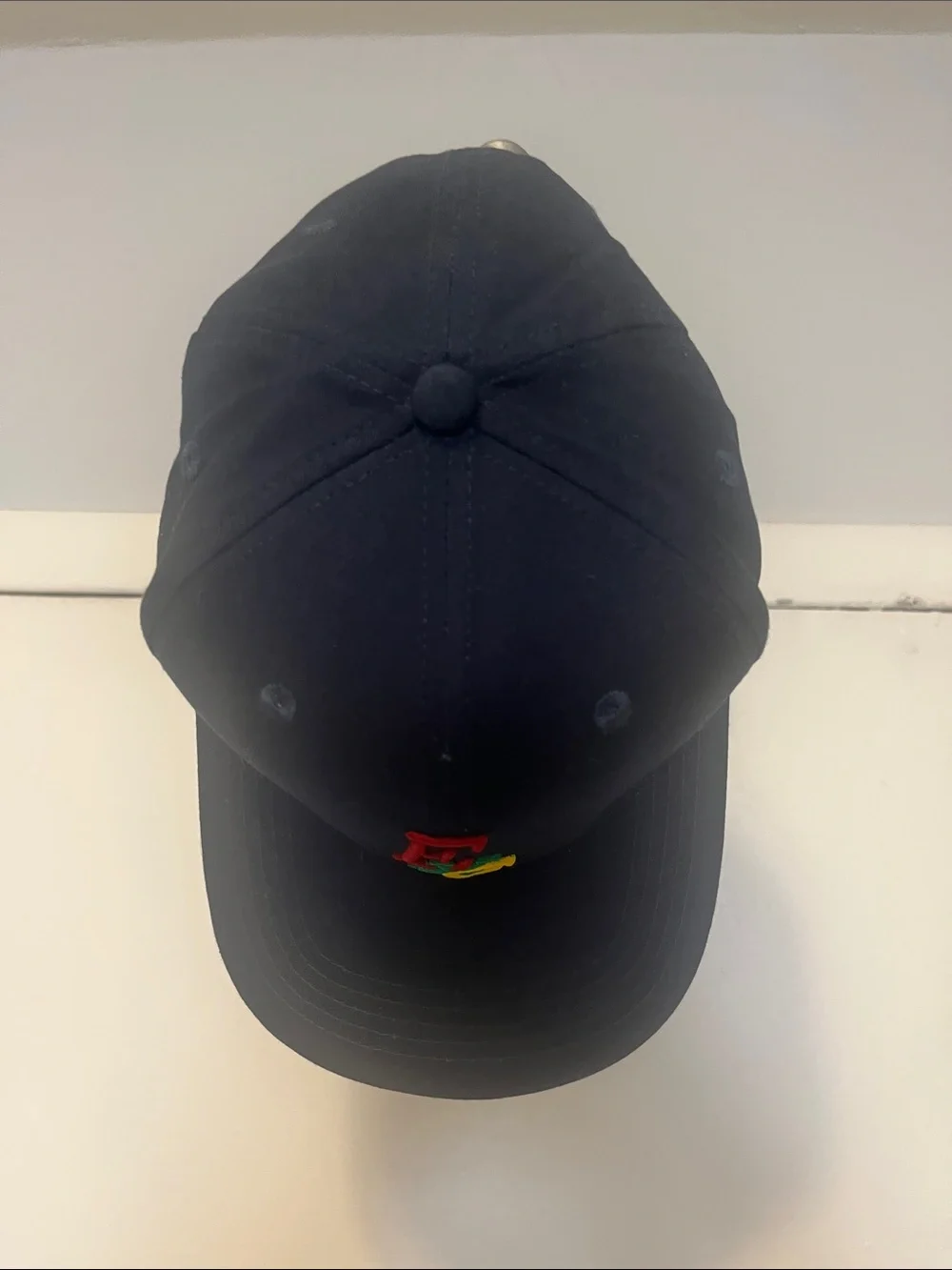 Navy Embroidered Baseball Cap with Multicolor Logo